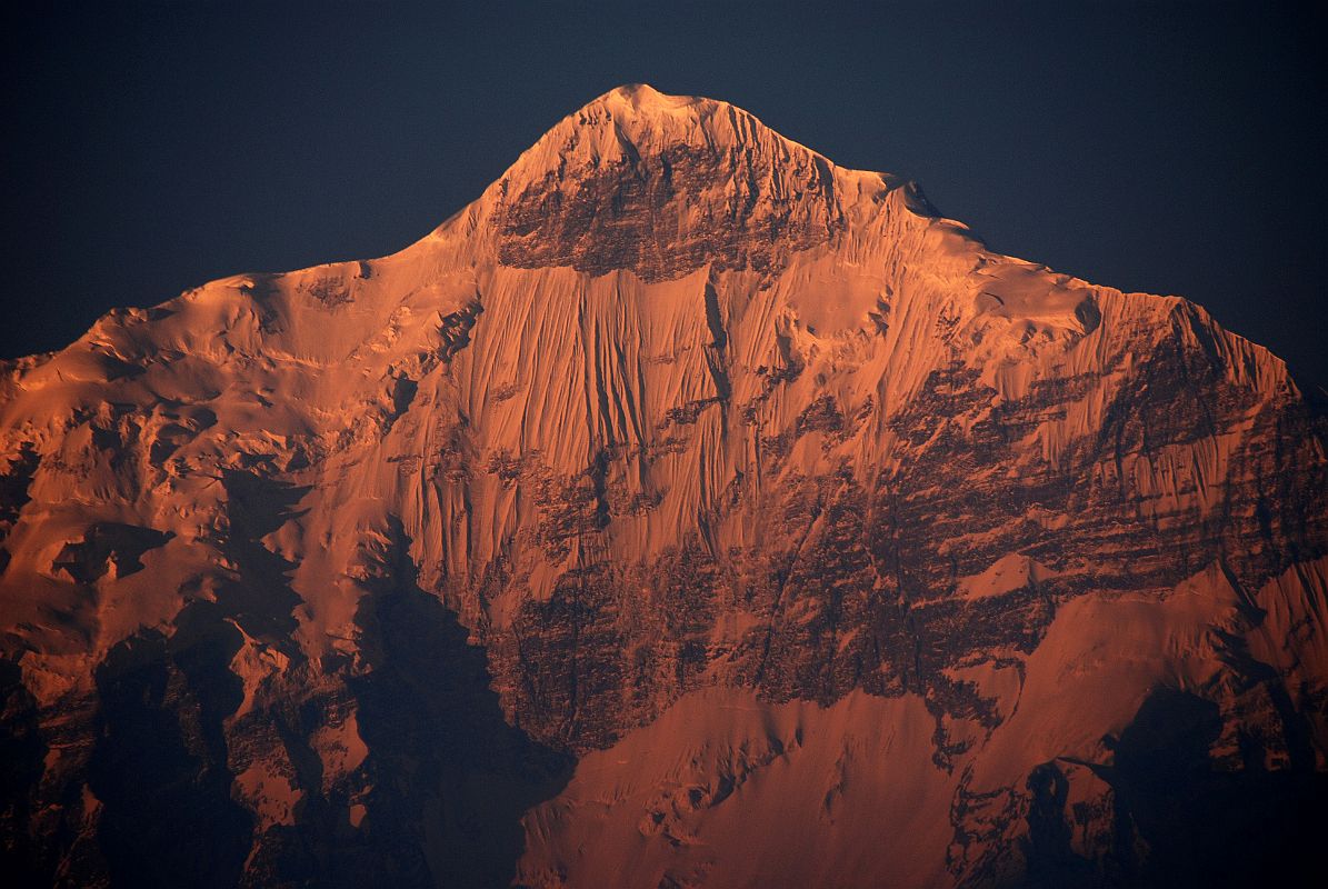 216 Nilgiri North Close Up At Sunrise From Kagbeni Nilgiri close up shining at sunrise from Kagbeni.